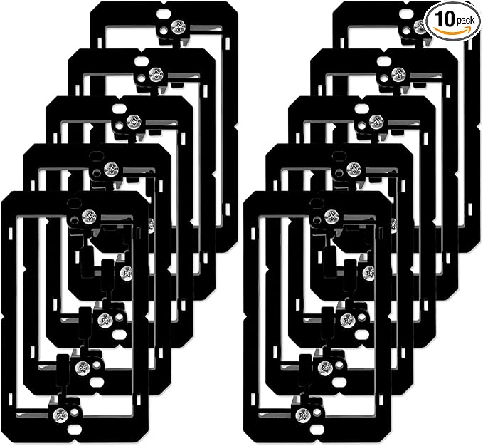 Iwillink Low Voltage Mounting Bracket (1-Gang, 10 Pack) for Single Gang Wall Plate, Telephone Wires, Network Cables, HDMI, Coaxial, Speaker Cables