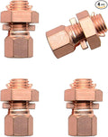 FDXGYH 4 Pack Grounding Split Bolt Connector Copper Grounding Clamps Bolt Connection Clamp for Completing Ground Bonding to Bare Wires TJ-16