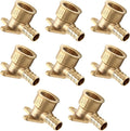 (Pack of 8) Pex Barb Crimp Brass Fittings 1/2 Inch x 1/2 Inch Female NPT Drop-Ear Elbow Adapter,(PEX1807225-8PCS)