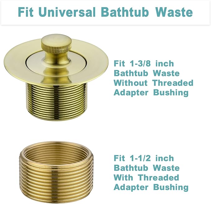 BESTILL Bathtub Drain Kit and Overflow Faceplate, Brushed Gold