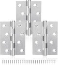 3Pcs Stainless Steel Door Hinges 4 Inch, Heavy Duty Ball Bearing Hinges for Interior Exterior Doors, Square Corner, Max Loading 150LB, Smooth and Quiet, Silver
