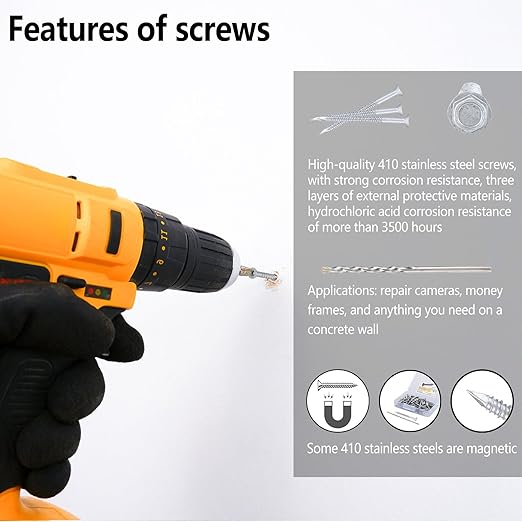 1/4 x 1-1/4" 410 Stainless Steel Flat Head Tapcon Concrete Screw Anchor, for Anchoring to Masonry, Block or Brick (50Pcs/Box)