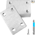 12 Pcs Mending Plate, 2.37 x 1.5 inch Stainless Steel Flat Plates with Holes, Straight Metal Mounting Braces Brackets Kit for Furniture, Wood Joint Connector (Silver, 2.36 inch)