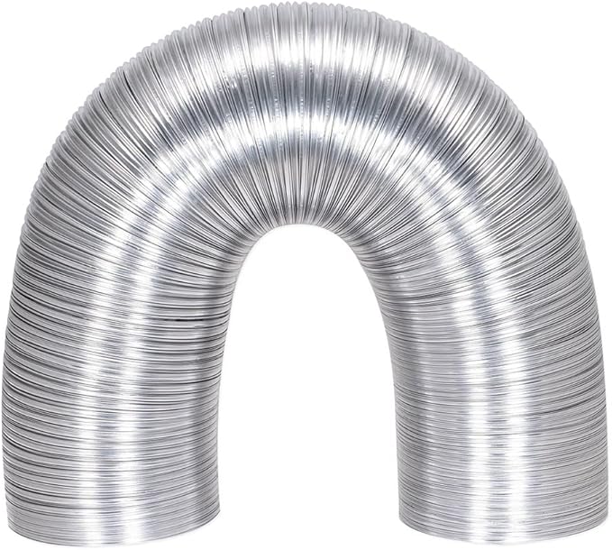Eastman 8 Foot ArmorFlex Dryer Vent, Flexible Aluminum Duct with Clamps, Semi-Rigid, 69028