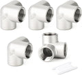 TAISHER 5PCS 304 Stainless Steel 3 Way Corner Pipe Fittings, 3/8" x 3/8" x 3/8" Female Pipe Fittings
