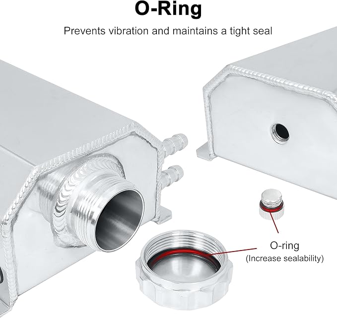EVIL ENERGY Radiator Coolant Overflow Tank, Coolant Recovery Tank Aluminum 2L Silver