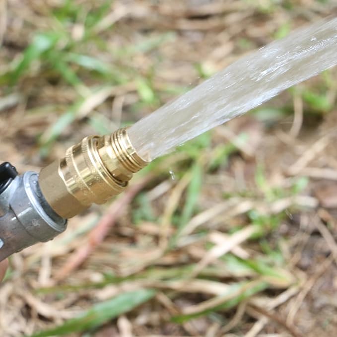 STYDDI 3/4-inch Full Flow Super Heavy Duty Hose Quick Connect Fittings, Lead-Free Brass Full Port Garden Hose Quick Connector Coupler, 3/4” GHT High-Volume Hose Quick Release Adapter Set