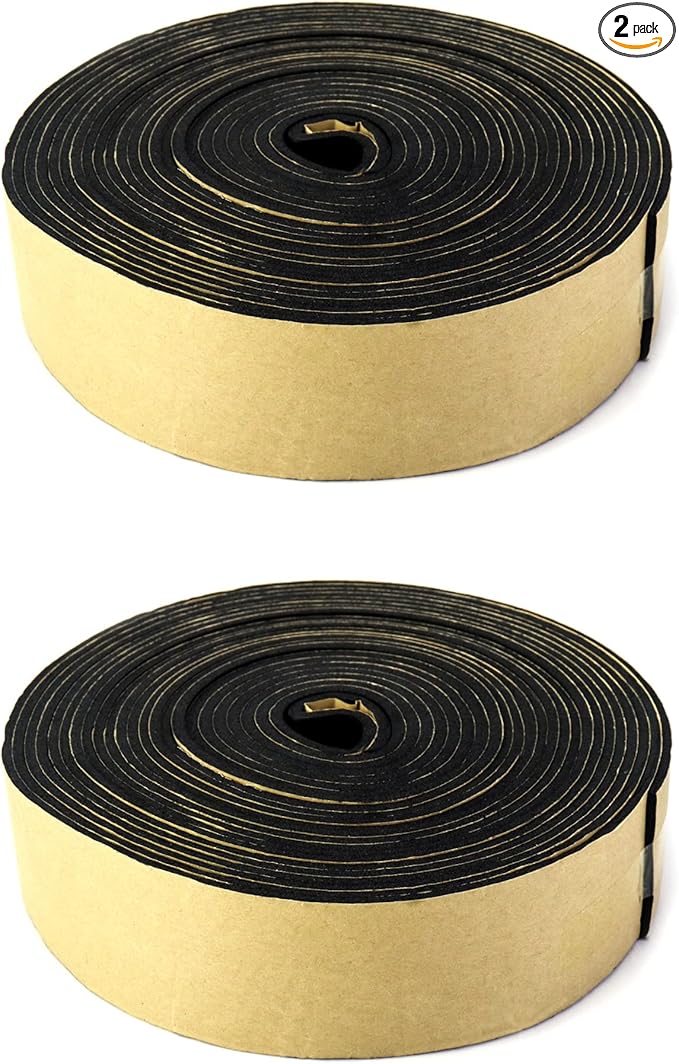 QWORK Pipe Wrap Insulation, 2 Pack Waterproof Foam Insulation Tape Adhesive for Hot or Cold Pipes, 33 Ft Long x 2 Inch Wide x 1/8 Inch Thick