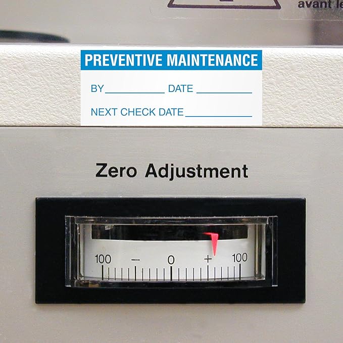 SmartSign Self Laminating Preventive Maintenance Labels by/Date/Next| 1.5" x 0.625" Polyester with Clear Flap, Pack of 140, Made in USA