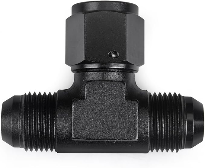 8AN Male Tee Fitting Adapter with AN8 Female Swivel on Side Aluminum 2Pcs