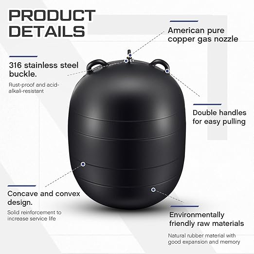 Inflatable Pipe Plug Sewer Test Plug Rubber Plumbing Test Balloon for Sewage Pipeline Inspection(24 Inch,with 39.37 Extension Hose)