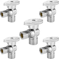 5-PCs HeSun Angle Stop Valve, 1/2" Sweat x 3/8" OD Compression Angle Stop, 1/4 Turn Shut Off Valve for Bathroom(VALVE084-5)