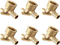6-Pack Pex 1/2 Inch x 1/2 Inch Female NPT Drop-Ear Elbow Crimp Brass Fittings, ASTM F1807,(PEX1807225-6PCS)