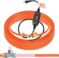 25 Ft In Pipe Heating Cable Prevents from Freezing, Internal Self Regulating Heat Trace Cable for Safe Drinking Water, 3/4 NPT Fitting, 120 V, 3 W/FT