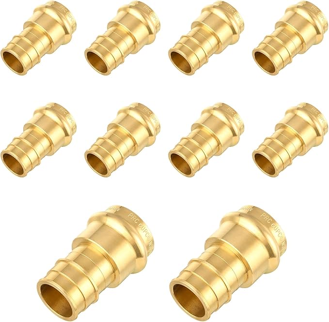 10-Pack HeSun Copper Press Fitting Adapter, 1/2" PRESS X 3/4" PEX-A Expansion F1960 Coupling, LF Brass