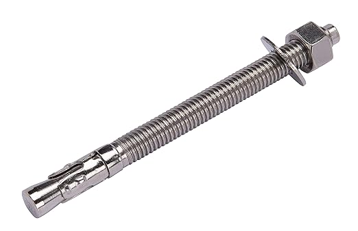 Bolt Dropper 1/2" X 6" Wedge Anchor (5pc), 18-8 Stainless Steel Corrosion Resistant Commercial Grade Washers and Nuts Included Choose Size