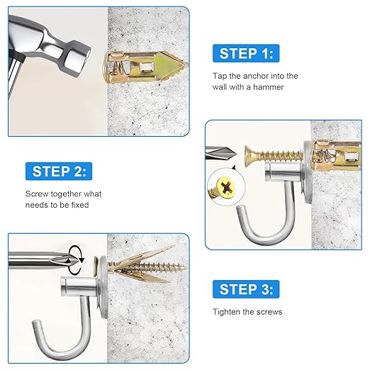 420pcs Self Drilling Drywall Anchors,Wall Anchors for Zinc Plated Steel,4 Sizes Expansion Screws and 2 Sizes forM6 & M8 Wall Anchors,Easy Application No Drill or Holes in Wall,Wall anchors for drywall
