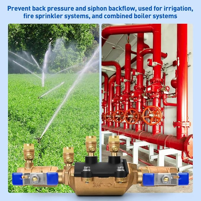 34-350 3/4" 350 Double Check Backflow Preventer,3/4 Backflow Preventer,Double Check Valve Assembly,Prevent Backpressure and Backsiphonage