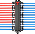 50243 Pex Manifold Compatible with Viega Manabloc, Homerun Distribution Pex Manifold with Valves, 1/2-Inch Zero Lead Poly Alloy PEX Crimp With 24 Ports Adapters(15 Cold, 9 Hot),Suitable for crimping.