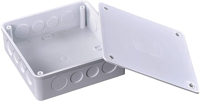 Co. 6" x 6" x 3" PVC Plastic Junction Conduit Box with 3/4" & 1" Pre molded Holes