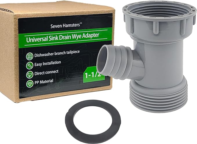 Dishwasher Drain Pipe Hose Adapter Wye, Kitchen Sink Pipe Adapter Branched Dishwasher Tailpiece Y-Shaped Strainer Connection for Tubular Drain Applications 1-1/2 Inch (Y-Shaped)