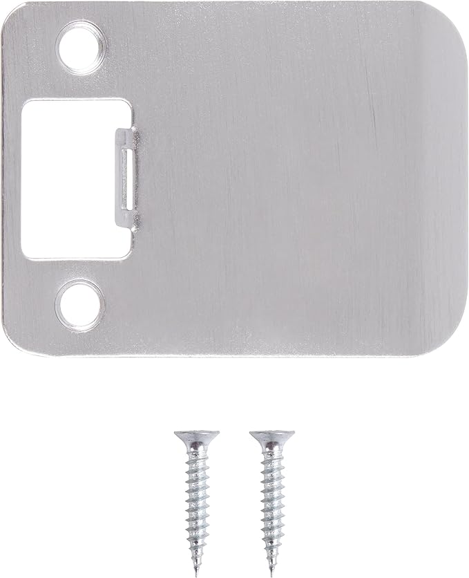 Round Corner Extended Lip Strike Plate, 2-1/4" x 2-1/2", (3" Overall Length), Satin Chrome by Stone Harbor Hardware
