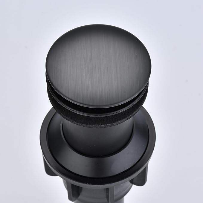 Bathroom Sink Drain with Overflow: Matte Black Bathroom Sink Drain Stopper for Bathroom Vanity Vessel Sink, Pop-up Sink Drain with Hair Catcher Anti-Clogging Strainer