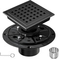 4-1/3 Inch Square Shower Floor Drain,304 Stainless Steel Square Shower Drain, High Flow Design CUPC & Watermark Certified (Black, 4 in)