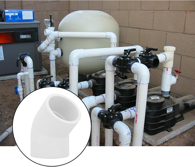 20Pack 1" 45 Degree PVC Elbow Pipe Fitting Connector (Socket x Socket) Furniture Build Grade SCH40 1 Inch 45 Degree Elbow PVC Corner Adapter for Home Sewer Plumbing Water Line