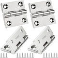 316 Stainless Steel Hinges Marine Grade, 2 inch x 2 inches (50mm X 50 mm), 4 PCS Heavy Duty Boat Hatch Hinge, Cabinet Butt Hinges Marine with Screws, for Boats, RVs