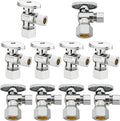 (10 Pack) Lidertik 5/8 inch Compression (for 1/2 inch Normal Pipe) Angle Stop Valve 1/2 inch x 3/8 inch Compression for Water Toilet Bathroom Sink Brass Plated Chrome 1/4 Turn Valve JF-COMP-A(10 PCS)