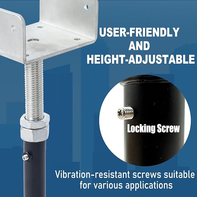 2 Pack U-Shaped Floor Jack for 4x2, 4x4, 4x6 Joists - Adjustable Steel Telepost with U-Head, Mini Screw Jack, Post Jack.6-9 Inch Adjustment Range.