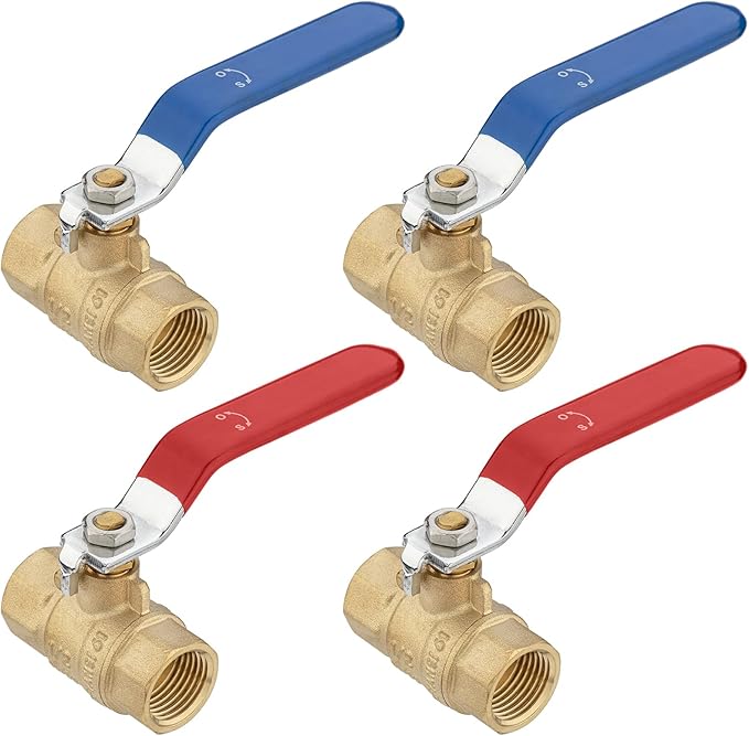 [4 Pieces] Lingmfg 1/2" NPT Thread Ball Valve Shut Off Valve LING-BV1-1/2FNPT-4