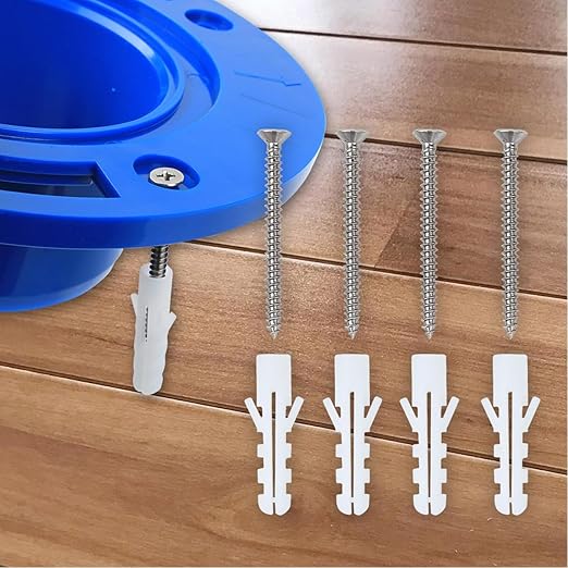 Toilet Flange with Wax Ring for Toilets Replacement Kit, Include Wax Ring Bolts PVC Flange Mounting Hardware for 3 inch or 4 inch Pipes, Fit Toilets Install or Leaking Repair