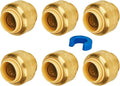 SUNGATOR 6-Pack Push Fit PEX End Cap, 1/2-Inch Push-to-Connect, No Lead Brass Plumbing Fittings with Disconnect Clip for Copper, CPVC