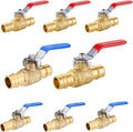 8-Pack Foskan 3/4" Brass PEX-A Full Port Ball Valve, Quarter Turn Shut-off Valve for PEX-A Tubing(Blue and Red)