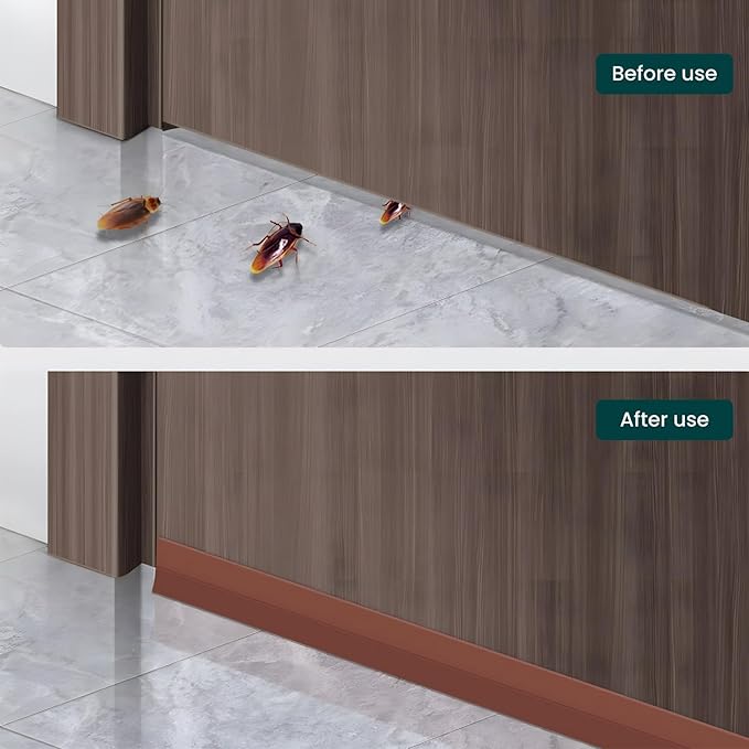 1.0in Brown Weather Stripping Door Seal – Flexible Silicone, Strong Adhesive, Seals Small Gaps for Winter Cold Draft and Wind Protection