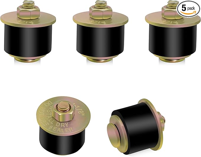 1-1/8" Rubber Expansion Freeze Plugs, 5PCS Automotive Engine Expandable Freeze Rubber Plugs Fit Hole: 1-1/8" to 1-1/4" (28 mm - 31 mm)