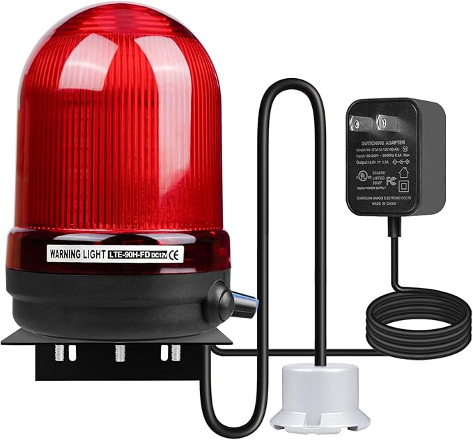 Sump Pump Alarm, High Water Leak Detection, with 110dB Loud Alarm and LED Indicator, 5ft Probe Cable, Suitable for Indoor/Outdoor Systems in Basements, Septic Tanks, and Sumps