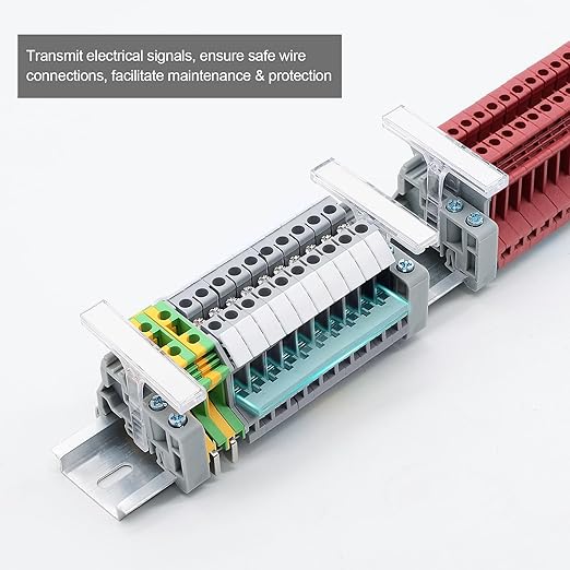 10 Pcs EB10-6 Terminal Bridge Connector, DIN Rail Side Plug-in Terminal Block, External Bridge Jumpers, Compatible with UK5N & UK2.5B