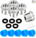 TAISHER 5PCS 304 Stainless Steel Reducer Water Hose Adapter 1/2" NPT × 3/8" Compression Pipe Fitting for kitchen bathroom faucet supply line adapter with rubber gasket