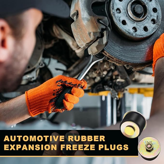 Siptenk 14pcs Freeze Rubber Expansion Plug, 7 Sizes Automotive Rubber Expandable Freeze Plugs Kit 3/4" 7/8" 1" 1-1/8" 1-1/4" 1-3/8" 1-1/2"