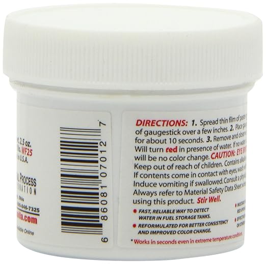 Gasoila Water Finding Paste - Fuel Water Detection Gasoline, Diesel, Kerosene, Petroleum | 2.5 oz Jar | Quick Color Change | Reliable & Easy to Use | Ideal for Fuel Storage Tanks & Non-Ethanol Fuel