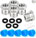 TAISHER 5PCS 304 Stainless Steel Reducer Water Hose Adapter 1/2" G Thread (BSP) × 3/8" Compression Pipe Fitting for kitchen bathroom faucet supply line adapter with rubber gasket