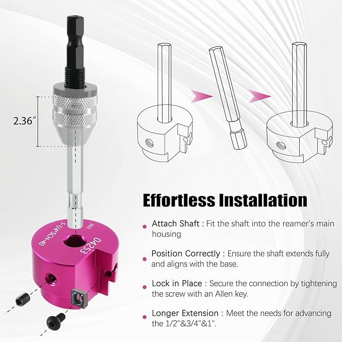 PVC Pipe Reamer Kit 8 PCS 3/4", 1/2", 1", 1-1/4", 1-1/2", 2", 3", 4" for SCH 40 CPVC & ABS Plastic Fittings – Fits 1/2" Drills with 3/8" Hex Shaft, Durable & Heavyduty for Exhaust, Drain & Water Pipe