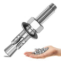 Mywish 1/4 x 1-3/4 Inch Wedge Anchors, 10Pcs 304 Stainless Steel Industrial 1/4 Heavy Duty Industrial Masonry Wdege Anchor Bolts for Brick Cement and Concrete, Bright Finish