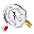 0-100 Psi Lead-Free Glycerin Liquid Filled Low Pressure Gauge, 2.5" Dial Size, 1/4" NPT Lower Mount, 304 Stainless Steel Case, for Water Pipe, HVAC, Water Oil Air Pressure Test