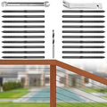 Steel DN Mate 20 Pack Black T316 Stainless Steel Left&Right Handed Thread Swage Lag Screws for Wood Post of 1/8" Black Cable Railing Kit, Deck/Stair Railing DIY Baluster Kit, Wrench Included