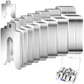 Shimeyao 80 Pcs Size C 4" x 4" Stainless Steel Slotted Shims Kit Metal Shims Stock for Leveling Assortment with Storage Box for Machinist Motor Door Shop Kit Replacement Pack