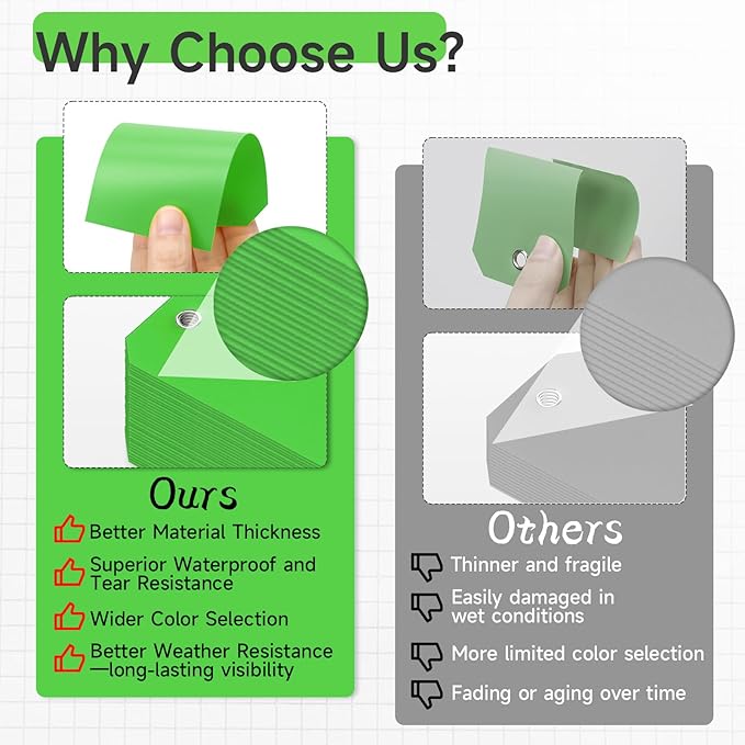 500 Pieces Plastic Shipping Tags with Wire Waterproof Hang Tags Heavy Duty Labeling Tags with String Wires Tags Labels Labeling Tags Stacking Tags for Equipment Car Parts (Green, 4 3/4 x 2 3/8)